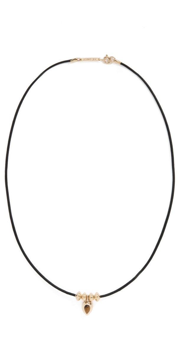 Zoe Chicco 14k Gold Tigers Eye Teardrop Pendant Necklace 14k Yellow Gold/Tiger's Ey