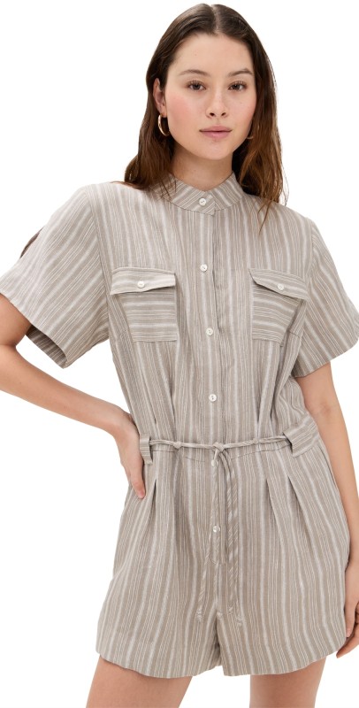 HEVRON Taryn Romper Tawny Stripe