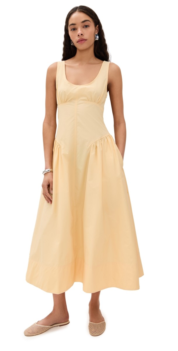 Proenza Schouler White Label Kendall Dress in Tech Cotton Light Wheat