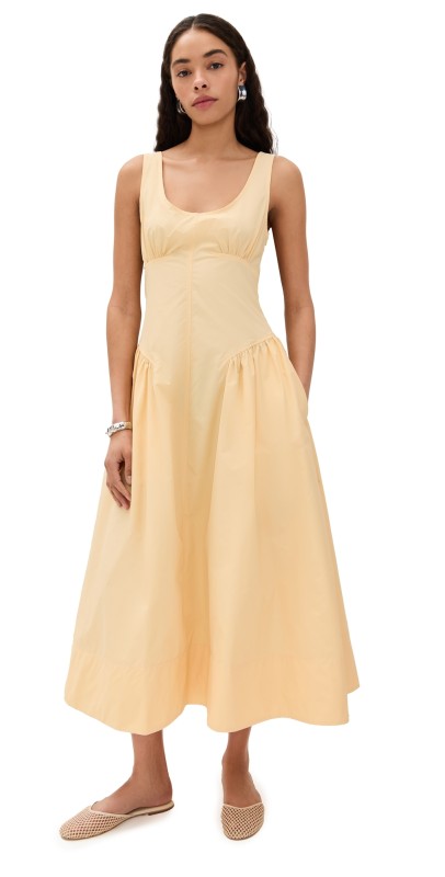 Proenza Schouler White Label Kendall Dress in Tech Cotton Light Wheat