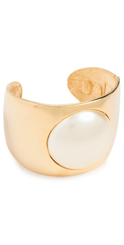 Kenneth Jay Lane Gold Cuff White Pearl