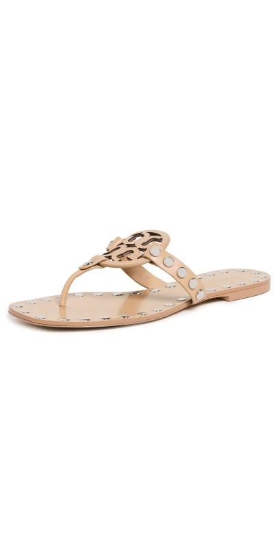 Tory Burch Studded Miller Sandals Cantucci/Silver