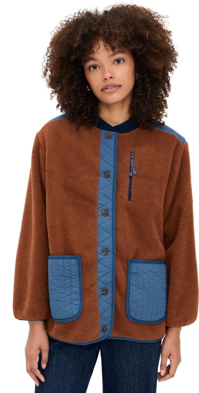 THE GREAT Outdoors The Plush Tundra Jacket Chocolate/Navy