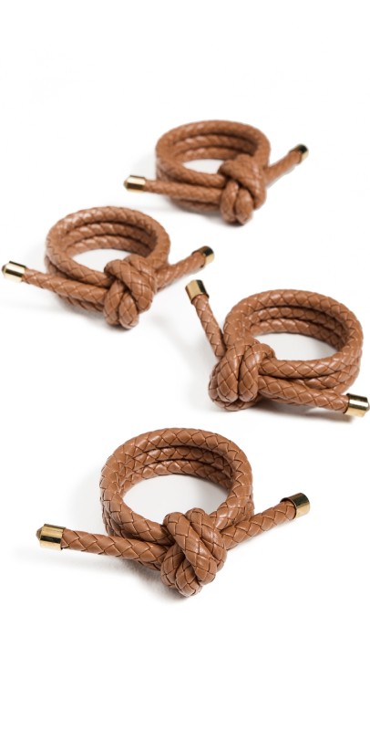 Kim Seybert Rope Knot Napkin Rings Set of 4 Brow