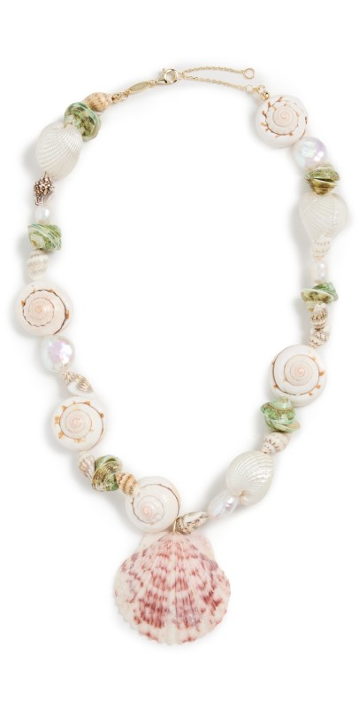 SHASHI Conchiglia Charm Necklace Gold
