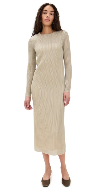 Vince Crew Neck Dress Dk Jade Water Combo
