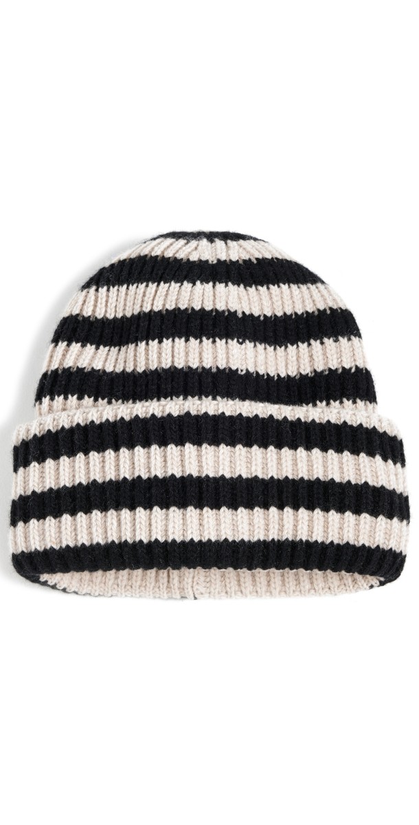 Lack Of Color Jowan Beanie Black Strip