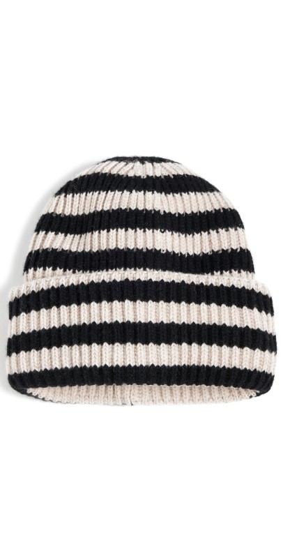 Lack Of Color Jowan Beanie Black Strip