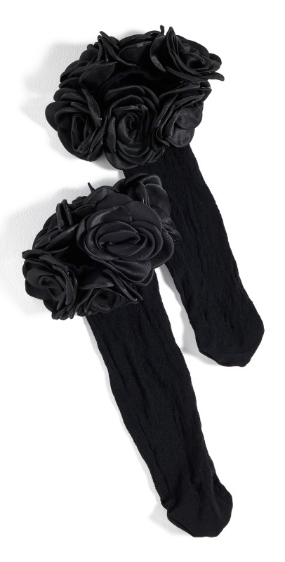 High Heel Jungle Lace Rosetta Socks Black