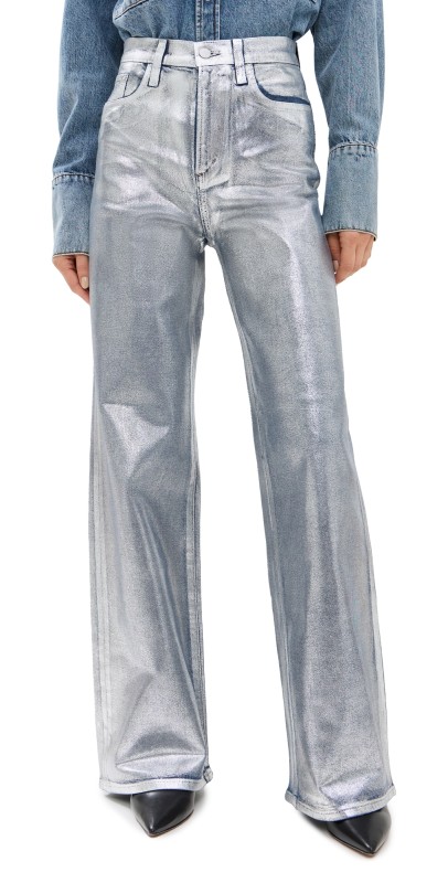 Joe's Jeans The Mia High Rise Wide Leg Foil Jeans Party Indigo