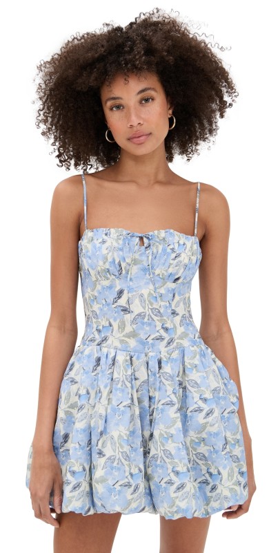 ASTR the Label Larissa Dress Blue Floral