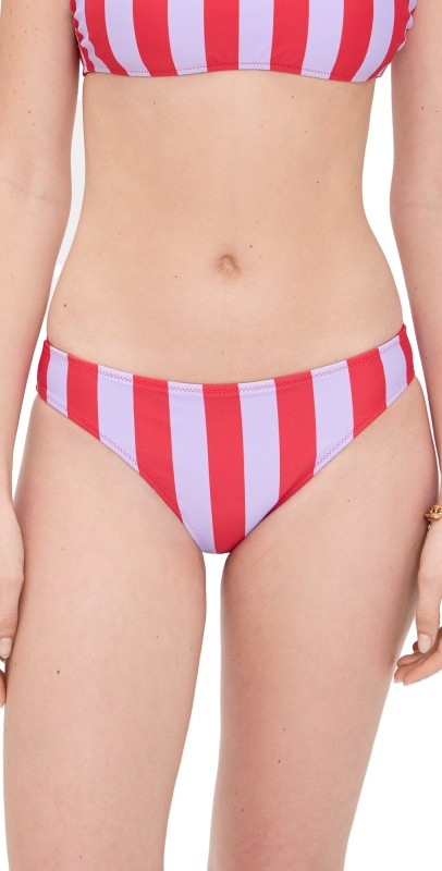 Solid & Striped The Elle Bikini Bottoms Lipstick Red/Lavender Ombre