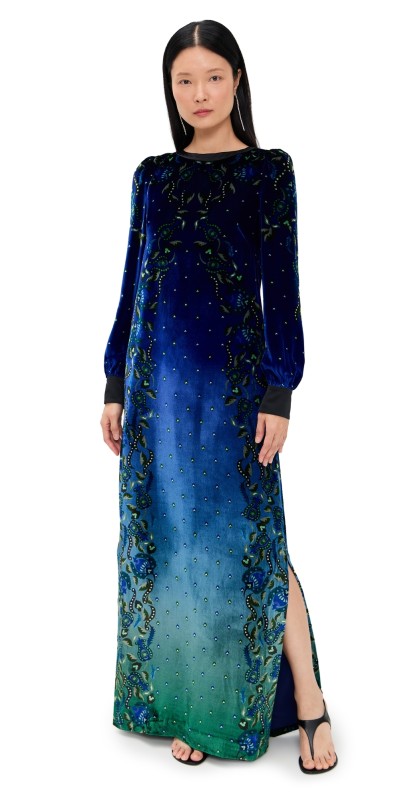 SALONI Amrit Long Kurta Dress BUDAPEST TWILIGHT PLMT