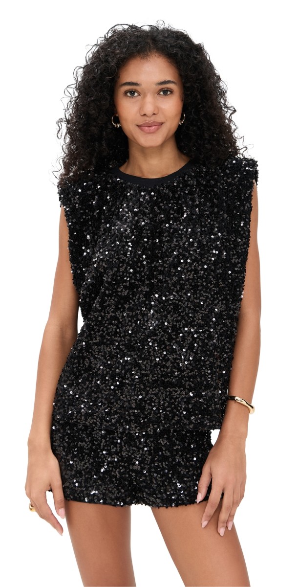 endless rose Sequin Embellished Top Black