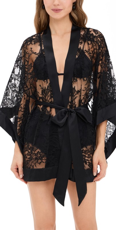 Kiki De Montparnasse Camille Kimono Robe Black