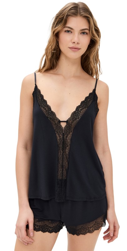Eberjey Lara Cami & Shorts PJ Set Black