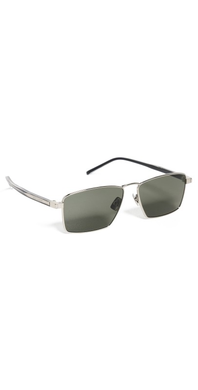Saint Laurent SL 700 Sunglasses Silver-Crystal-Grey
