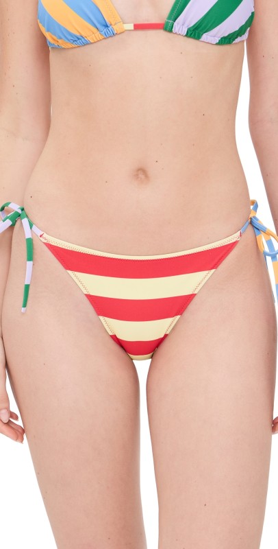 Solid & Striped The Iris Bikini Bottoms Lipstick Red x Custard