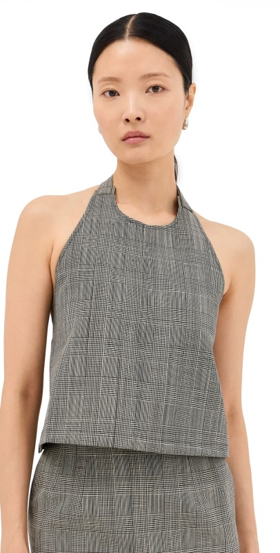 WARDROBE. NYC Backless Halter Top Prince of Wales