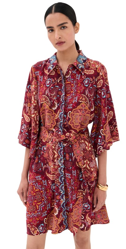 Figue Pamela Dress Kaleidoscope Paisley Red