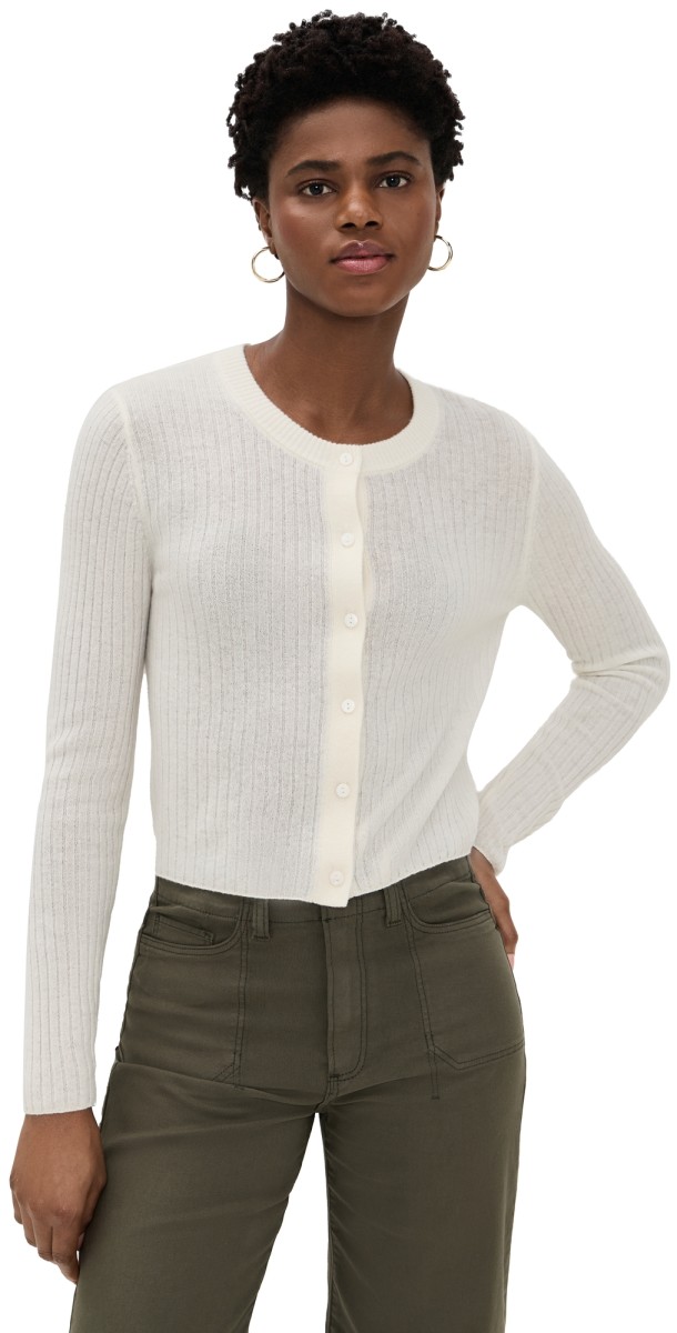 PAIGE Acqua Cashmere Cardigan Ivory