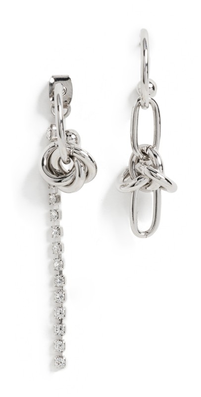 Justine Clenquet Daria Crystal Earrings Palladium
