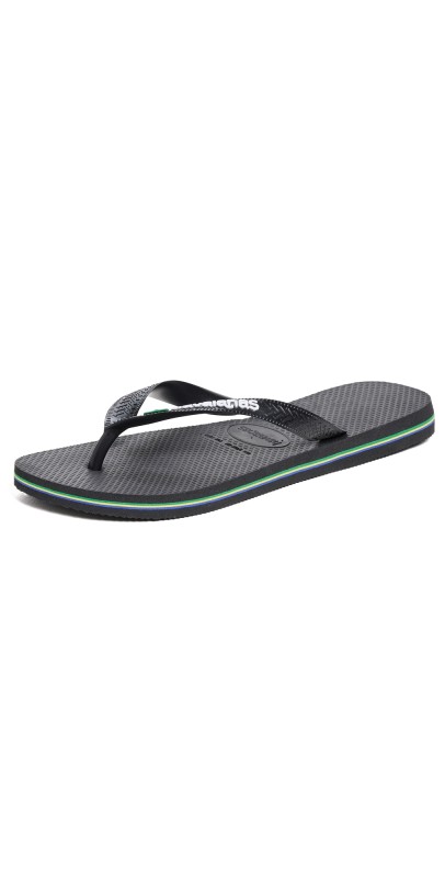 Havaianas Brazil Logo Flip Flops Black