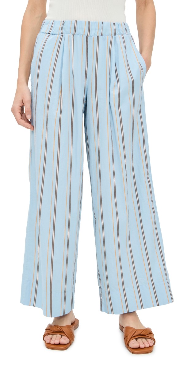 Stateside Column Stripe Poplin Pants Blue Multi Stripe