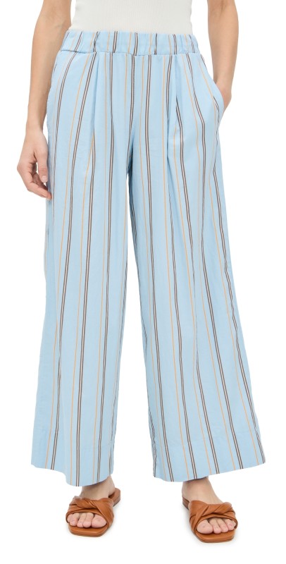 Stateside Column Stripe Poplin Pants Blue Multi Stripe