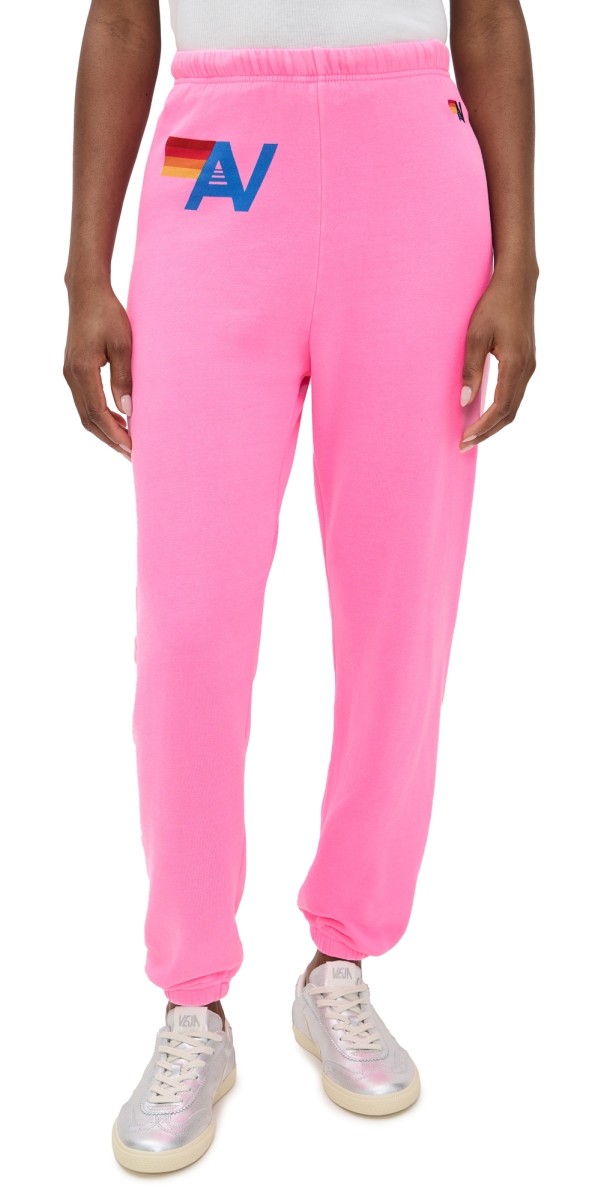 Aviator Nation Logo Sweatpants Neon Pink