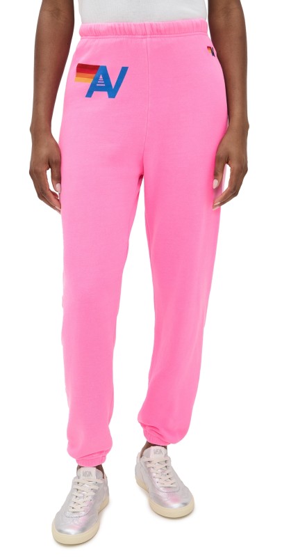 Aviator Nation Logo Sweatpants Neon Pink