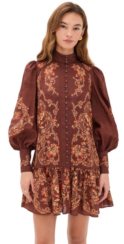 ALÉMAIS Seraphina Mini Dress Burgundy