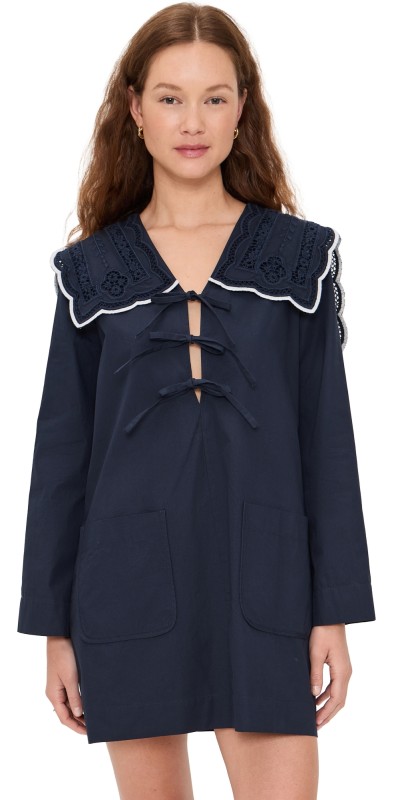 Sea Marie Embroidery Dress Navy