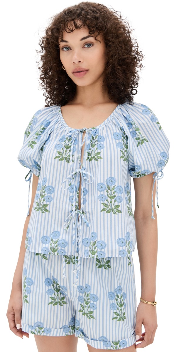 Saylor Rheese Block Print Top Multi