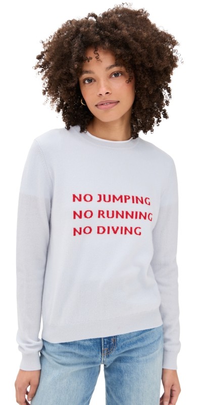 Jumper 1234 Cashmere Don't Do It Crew Sweater Sky