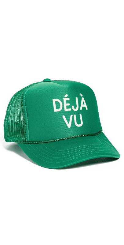 Clare V. Trucker Hat Green w/Cream Déjà Vu