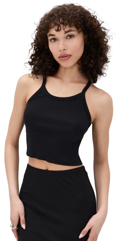 Éterne Cropped Rib Tank Black Black