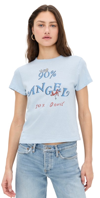 RE/DONE Angel Devil Classic Tee Light Blue