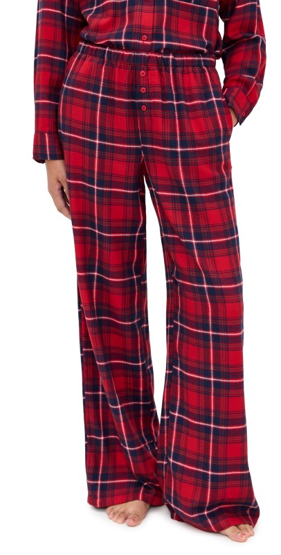 Z Supply Hangout Plaid Pants Haute Red