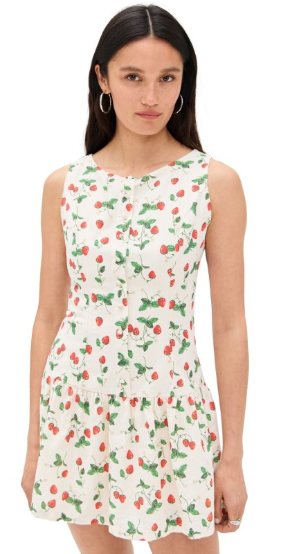 Bailey Rose Strawberry Mini Dress Cream