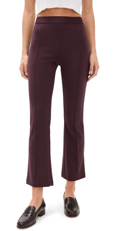 Stateside Luxe Ponte Cropped Flare Pants Cabernet