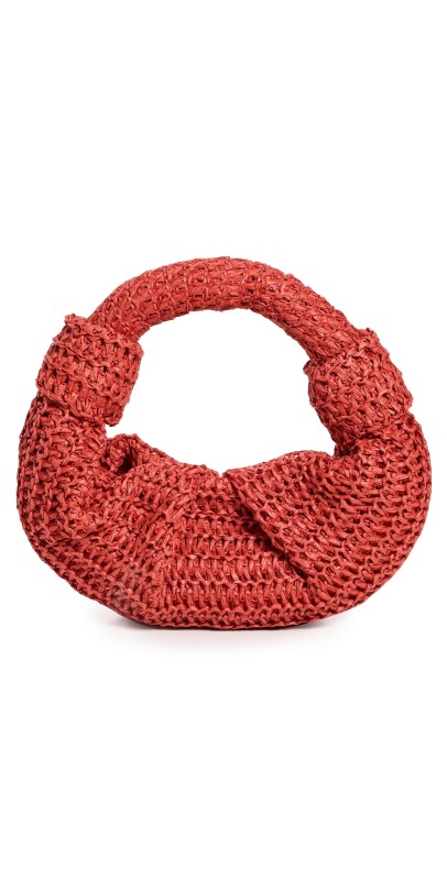 SIMONMILLER Raffia Lopsy Bag Cherry Red
