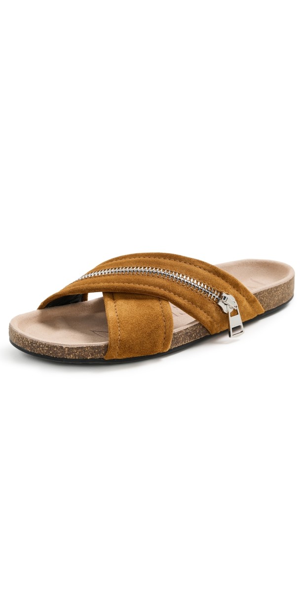 JW Anderson Biker Slide Sandals Tan