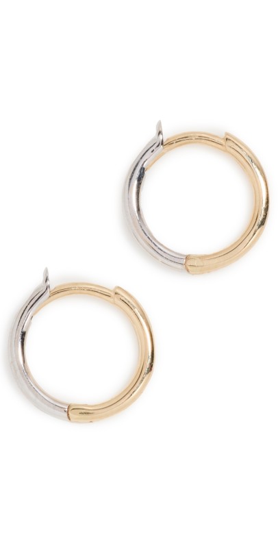 Zoe Chicco 14k Gold 2 Tone Reversible Huggies Gold/Silver