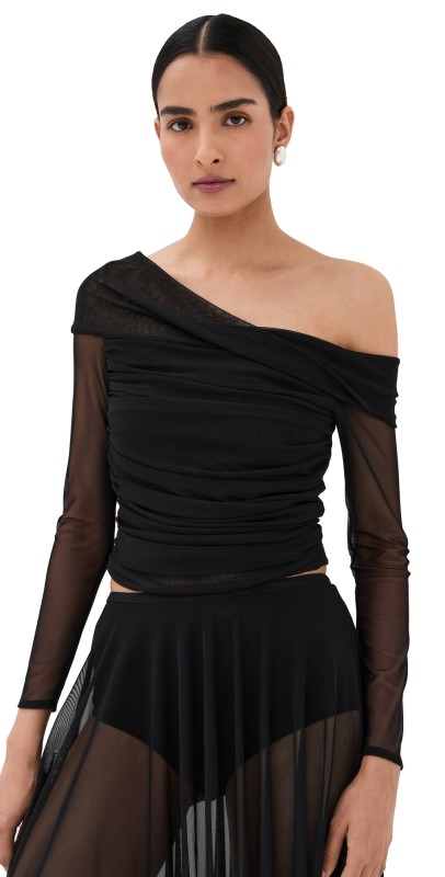 By Efrain Mogollon Tuja Mesh Long Sleeve Top Black