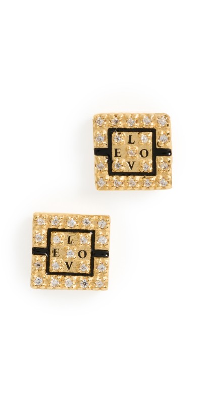 Gwen Beloti Love Letter Studs Gold