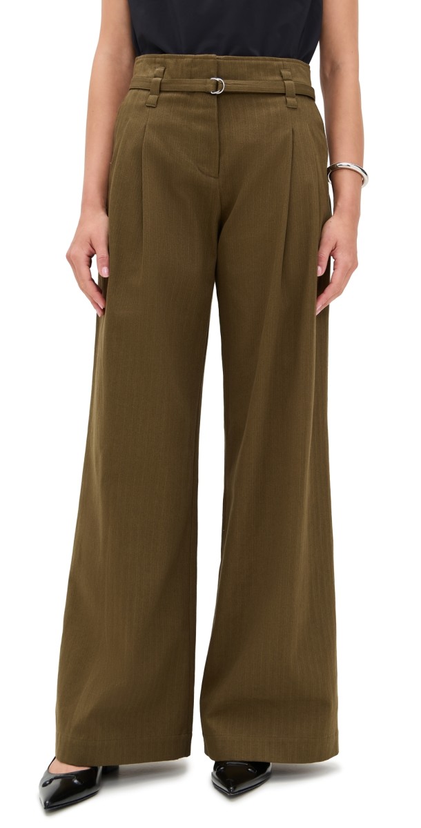 Proenza Schouler White Label Raver Pants in Fine Herringbone Wood