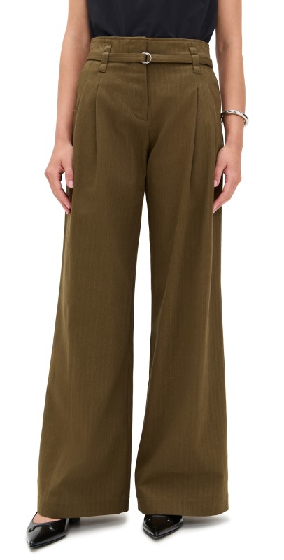 Proenza Schouler White Label Raver Pants in Fine Herringbone Wood