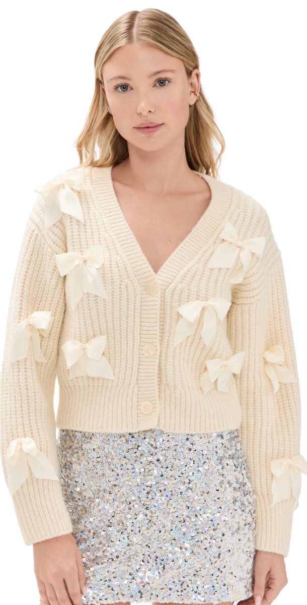 LoveShackFancy Ashtan Cardigan Snow