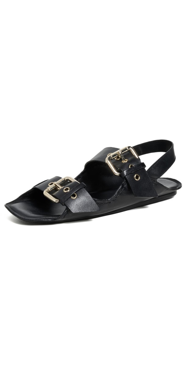 Free People Blossom Buckle Sandals Black
